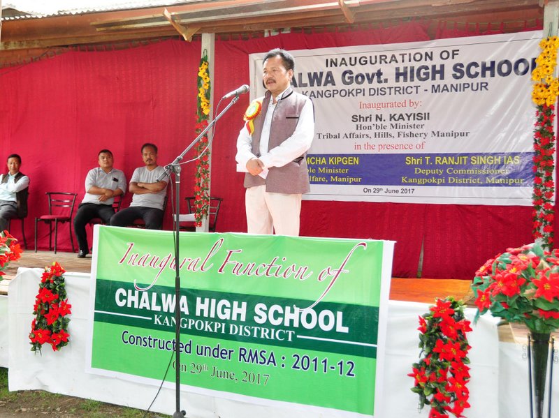 Minister Tribal Affairs & Hills Inaugurated Chalwa Govt. High School and Inspected Sdo Office at Tujang Waichong kangpokpi dist on 29.6.2017 (4).JPG
